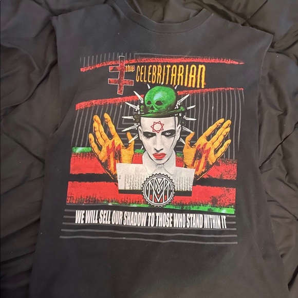 Vintage Y2K RARE Marilyn Manson Shirt “The Celebritarian” - Picture 2 of 6